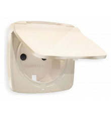 Накладка для розетки влагозащищенной с заземлением и со шторками с крышкой Ambrella Volt Quant OP3080