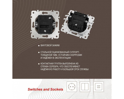 Выключатель одноклавишный с подсветкой без рамки Arte Milano 202 202.31-1.shampan