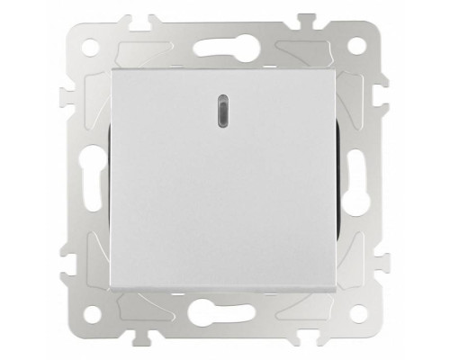 Выключатель проходной одноклавишный с подсветкой без рамки Arte Milano 203 203.33-1.silver