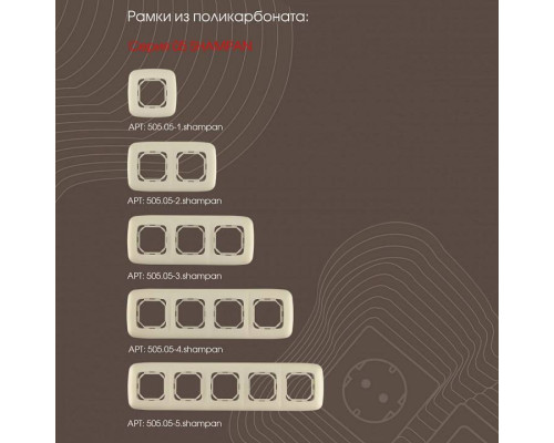 ТВ-розетка без рамки Arte Milano am-205 205.42-1.shampan