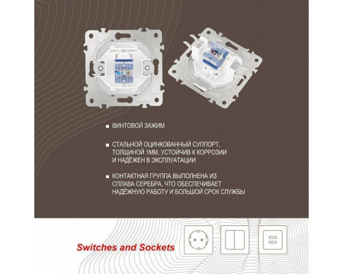 Розетка Ethernet RJ-45 без рамки Arte Milano am-205 205.45-1.white