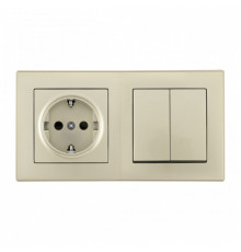 Блок с розеткой и выключателем Arte Milano SET06-2 SET06-2-30-2-40-1 shampan