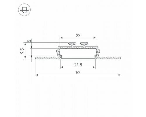 Профиль встраиваемый Arlight KLUS-LOCK-FM-2000 ANOD 019185