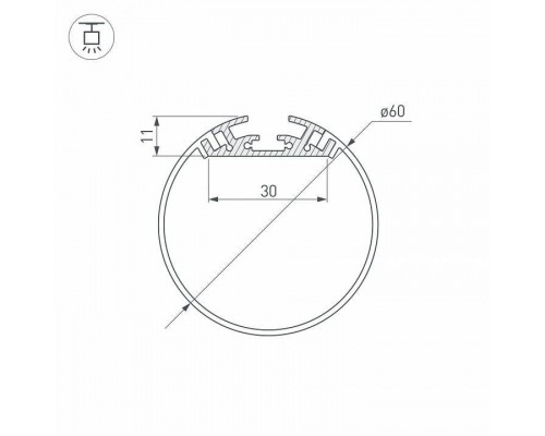 Профиль Arlight SL-ROUND-D60-2500 ANOD+OPAL 020474