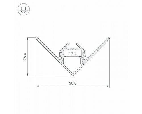 Профиль Arlight ARH-DECORE-S12-EXT-F-2000 ANOD внешний 023897