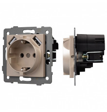 Розетка с заземлением и 2хUSB type A, без рамки Arlight SCT 049821