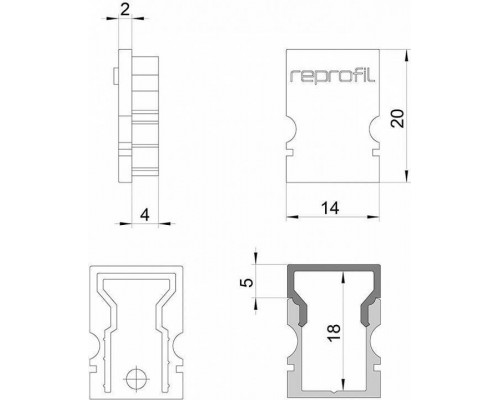 Набор из 10 заглушек для профиля Deko-Light H-AU-02-08 979100