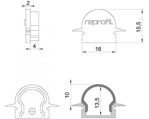 Набор из 10 заглушек для профиля Deko-Light R-ET-01-10 979542