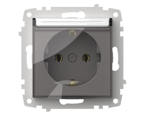 Розетка с заземлением с крышкой, без рамки Elbi Eleсtriс Zena Vega 609-015600-218