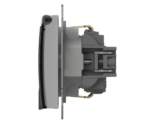 Розетка с заземлением с крышкой, без рамки Elbi Eleсtriс Zena Vega 609-015600-218