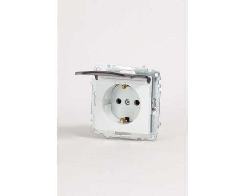 Розетка с заземлением с крышкой, без рамки Elbi Eleсtriс Zena Vega 609-015600-218