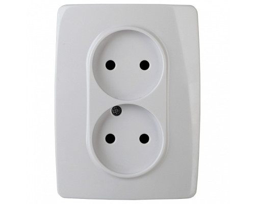 Розетка двойная без заземления Эра Эра 12 12-2107-01