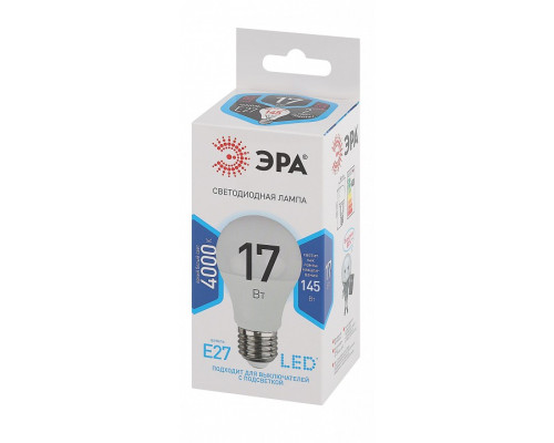 Лампа светодиодная Эра Стандарт LED A60-17W-840-E27