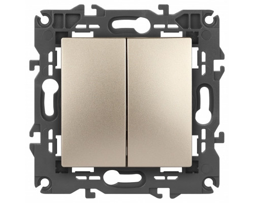 Выключатель двухклавишный без рамки Эра Эра Elegance 14-1104-04