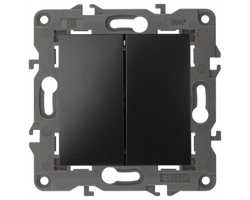 Выключатель двухклавишный без рамки Эра Эра Elegance 14-1104-05