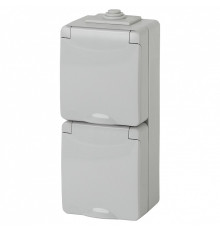 Розетка с заземлением и со шторкой, с крышкой Эра Эра Эксперт 11-2608-03