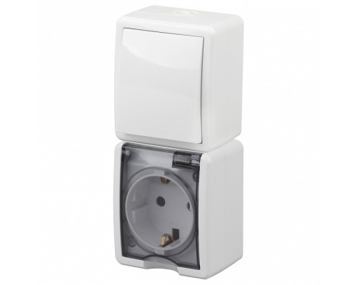 Блок с розеткой и выключателем Эра Эра Эксперт 11-7407-01