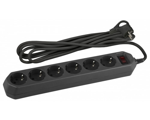 Удлинитель с выключателем Эра  USF-6es-5m-B-BOX