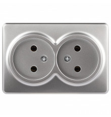 Розетка двойная без заземления Эра Эра Эксперт 11-2202-03