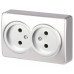 Розетка двойная без заземления Эра Эра Эксперт 11-2202-03