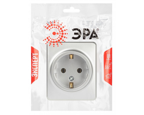 Розетка с заземлением и со шторкой Эра Эра Эксперт 11-2203-03
