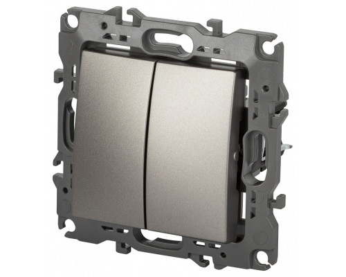 Выключатель двухклавишный без рамки Эра Эра 12 12-1104-16