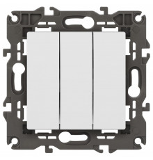 Выключатель трехклавишный без рамки Эра Эра Elegance 14-1107-01М