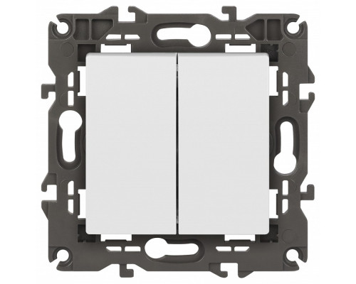 Выключатель двухклавишный без рамки Эра Эра Elegance 14-1104-01М