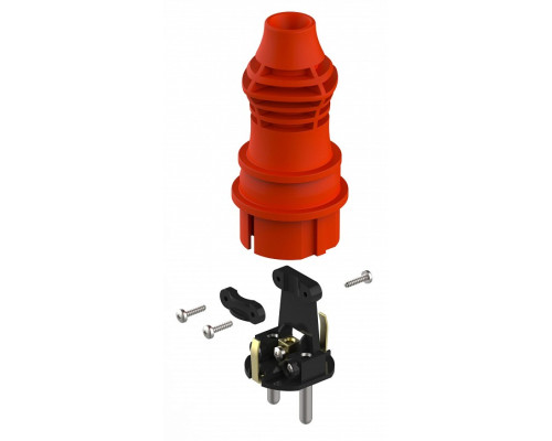 Вилка прямая с заземлением Эра  VX13-R-IP44