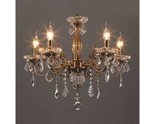 Подвесная люстра Eurosvet Elisha 3281/5 античная бронза хрусталь Strotskis 3281/5