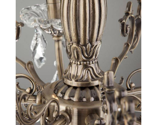 Подвесная люстра Eurosvet Elisha 3281/5 античная бронза хрусталь Strotskis 3281/5