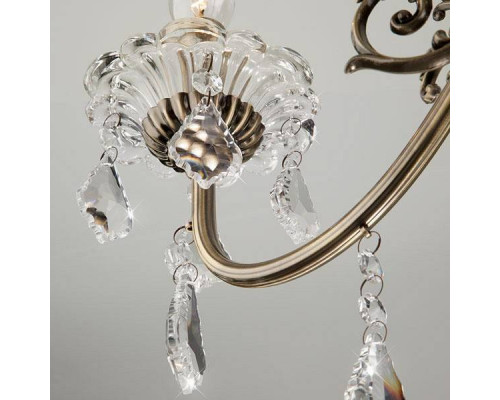 Подвесная люстра Eurosvet Elisha 8 ламп античная бронза хрусталь Strotskis 3281/8