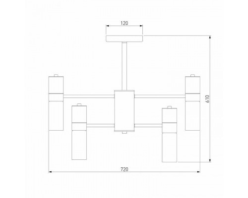 Люстра на штанге Eurosvet Tesoro 70125/8 черный