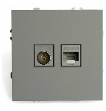 ТВ-розетка и розетка Ethernet RJ-45 без рамки Stekker Эмили 49950