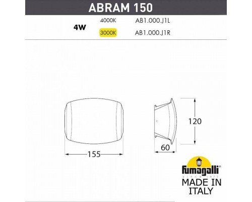 Накладной светильник Fumagalli Abram AB1.000.000.WXJ1L