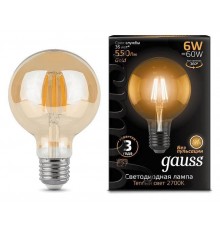 Лампа светодиодная Gauss LED Filament E27 6Вт 2400K 105802006