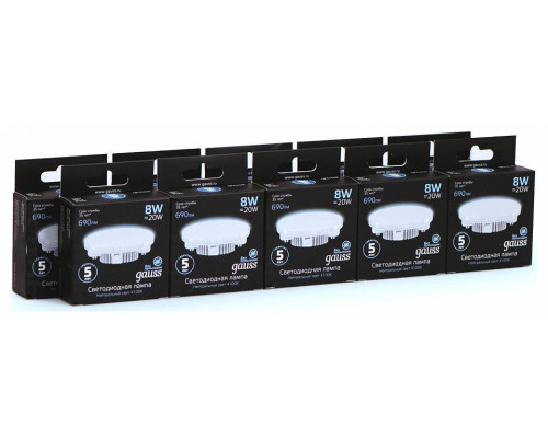 Лампа светодиодная Gauss GX53 8 Вт 4100 K 108008208