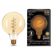 Лампа светодиодная Gauss LED Filament Flexible E27 6Вт 2400K 158802008