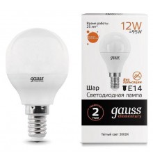 Лампа светодиодная Gauss LED Elementary E14 12Вт 3000K 53112