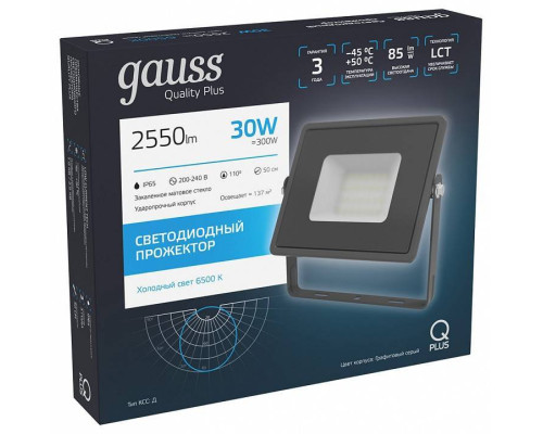 Настенно-потолочный прожектор Gauss Qplus 690511330