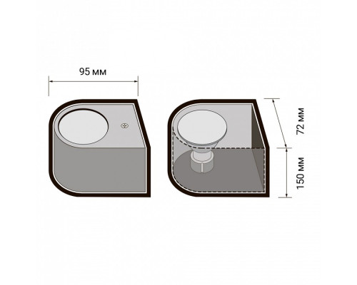 Накладной светильник Jazzway  PDL-R 72150 GU10-2 GR IP65