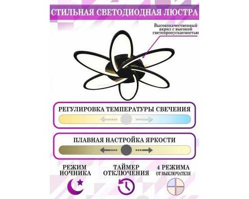 Потолочная люстра Natali Kovaltseva High-Tech Led Lamps HIGH-TECH LED LAMPS 82008 BLACK