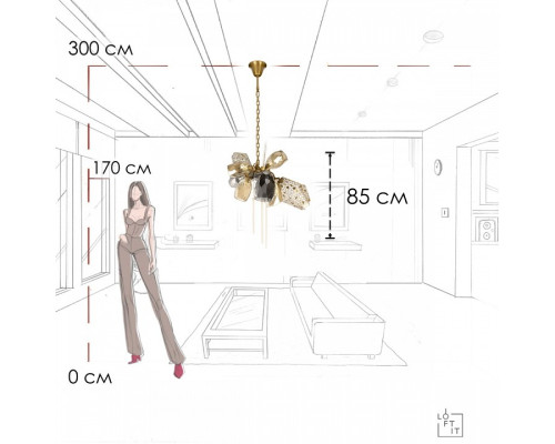 Подвесная люстра Loft it Britannica 10401/600S
