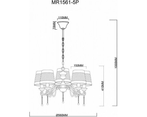 Подвесная люстра MyFar Dana MR1561-5P