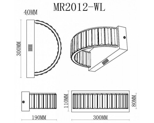 Накладной светильник MyFar Irina MR2012-WL