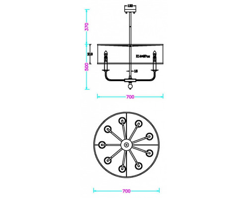 Светильник на штанге MyFar Maria MR2440-9P