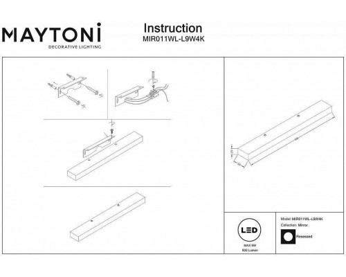 Подсветка для зеркала Maytoni Orion MIR011WL-L9W4K