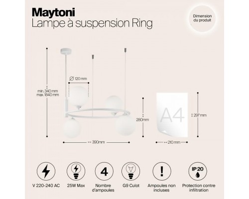 Подвесная люстра Maytoni Ring MOD013PL-04W