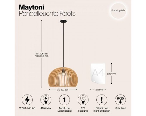 Подвесной светильник Maytoni Roots MOD195PL-01W1