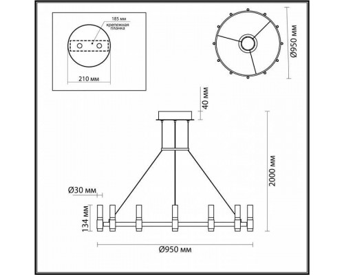 Подвесной светильник Odeon Light Candel 5009/48L